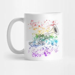 Trumpet Rainbow Colours Trumpeter Brass Musician Mug